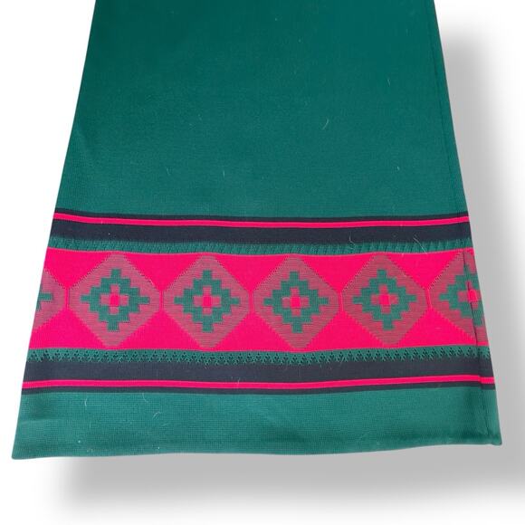 Vintage Dalton Knit Maxi Skirt Southwestern Aztec Print Green & Magenta Sz Med - Picture 3 of 8